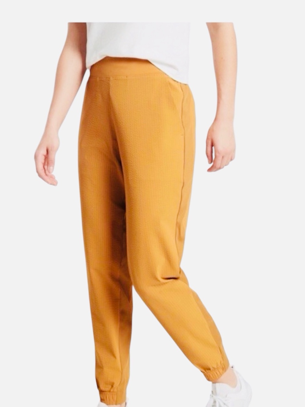 Athleta Brooklyn textured mustard jogger size 4